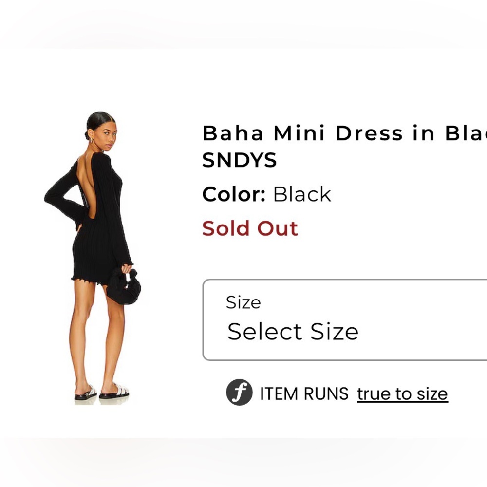 SNDYS Open-Back Black Mini Dress new with tags 🏷️